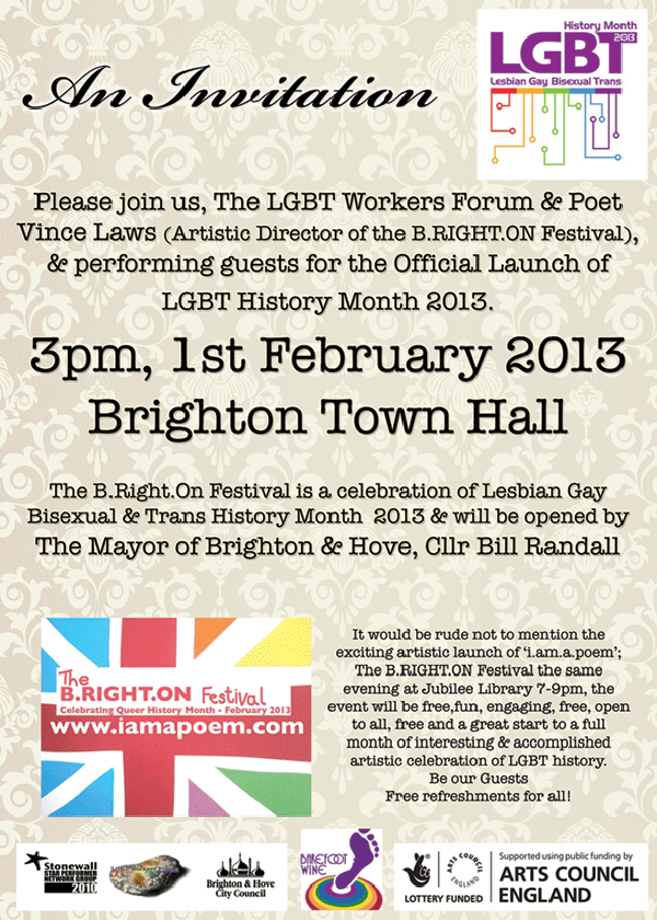 Launch of LGBT History Month at 3pm