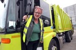 Jo Brand visits Cityclean depot in Brighton