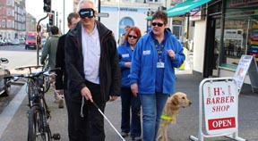 Green councillors take on Guide Dogs blindfold challenge