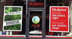 Labour’s new office window highlights Green rubbish