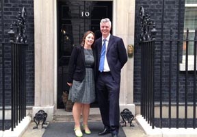 Kemptown MP Kirby visits 10 Downing Street with Saltdean Lido champion
