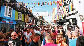 Queens Arms install cabaret stage in George Street for Pride Village Street Party