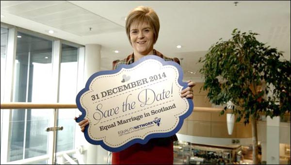 Scotland’s First Minister celebrates first same-sex weddings