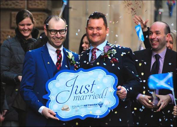 First same sex marriages in Scotland