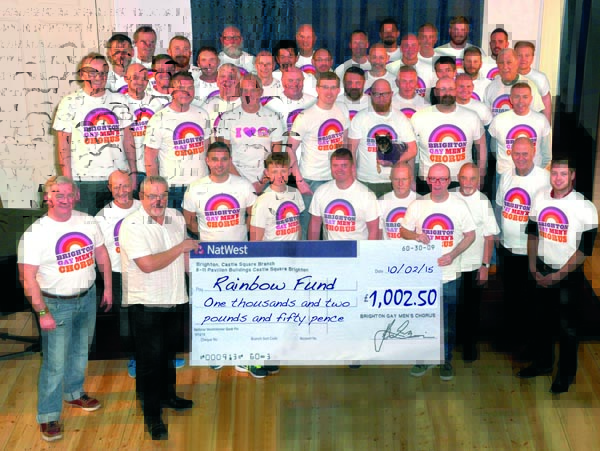 Brighton Gay Men’s Chorus raise over £1,000 for the Rainbow Fund