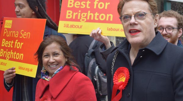 Purna Sen joined on the campaign trail by comedian Eddie Izzard