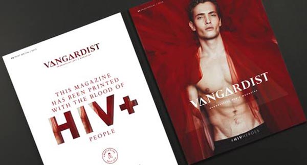 Magazine printed in HIV+ blood fronts anti stigma campaign