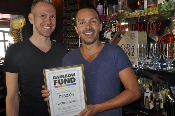 Bedford Tavern raise £760.06 for Rainbow Fund