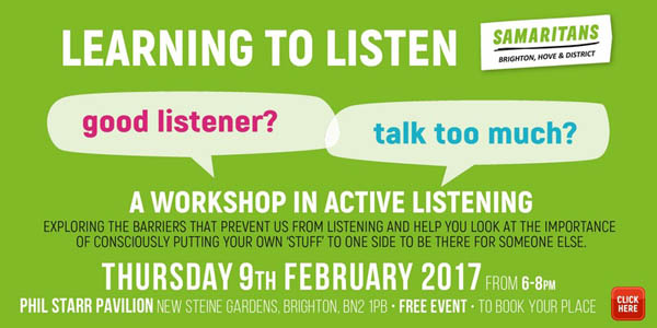 TODAY at B RIGHT ON LGBT Festival: Learning to Listen with the Samaritans