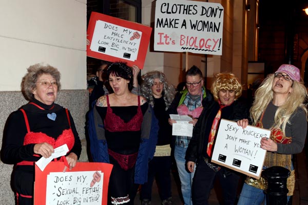 Anti-trans protesters target trans lingerie brand fashion show