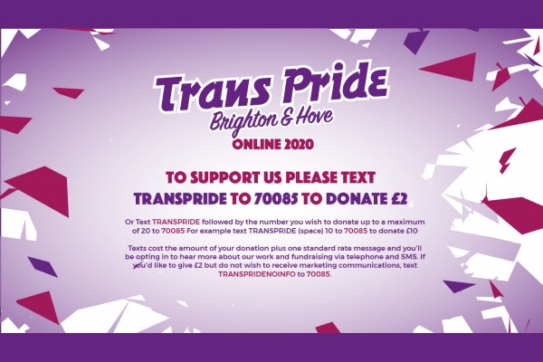 Trans Pride Brighton & Hove launch new ways to donate.