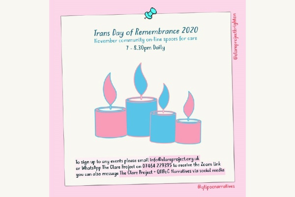 Transgender Day of Remembrance (TDoR) events in Brighton & Hove 2020