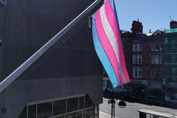 Trans Flag flying from Town Hall to mark Trans Pride Brighton