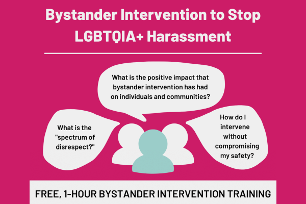 Free workshops on managing and preventing anti-LGBTQ+ harassment