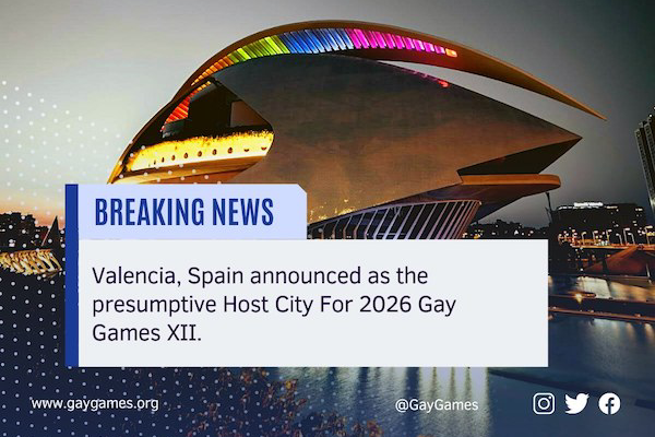 Valencia announced as presumptive host city for 2026 Gay Games