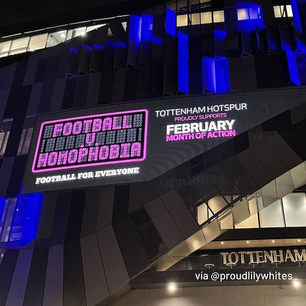 Tottenham Hotspur supports Football v Homophobia Month of Action