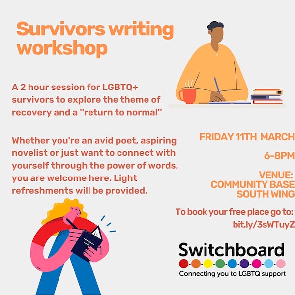 Brighton & Hove LGBT Switchboard to host LGBTQ+ Women Survivors Writing Workshop