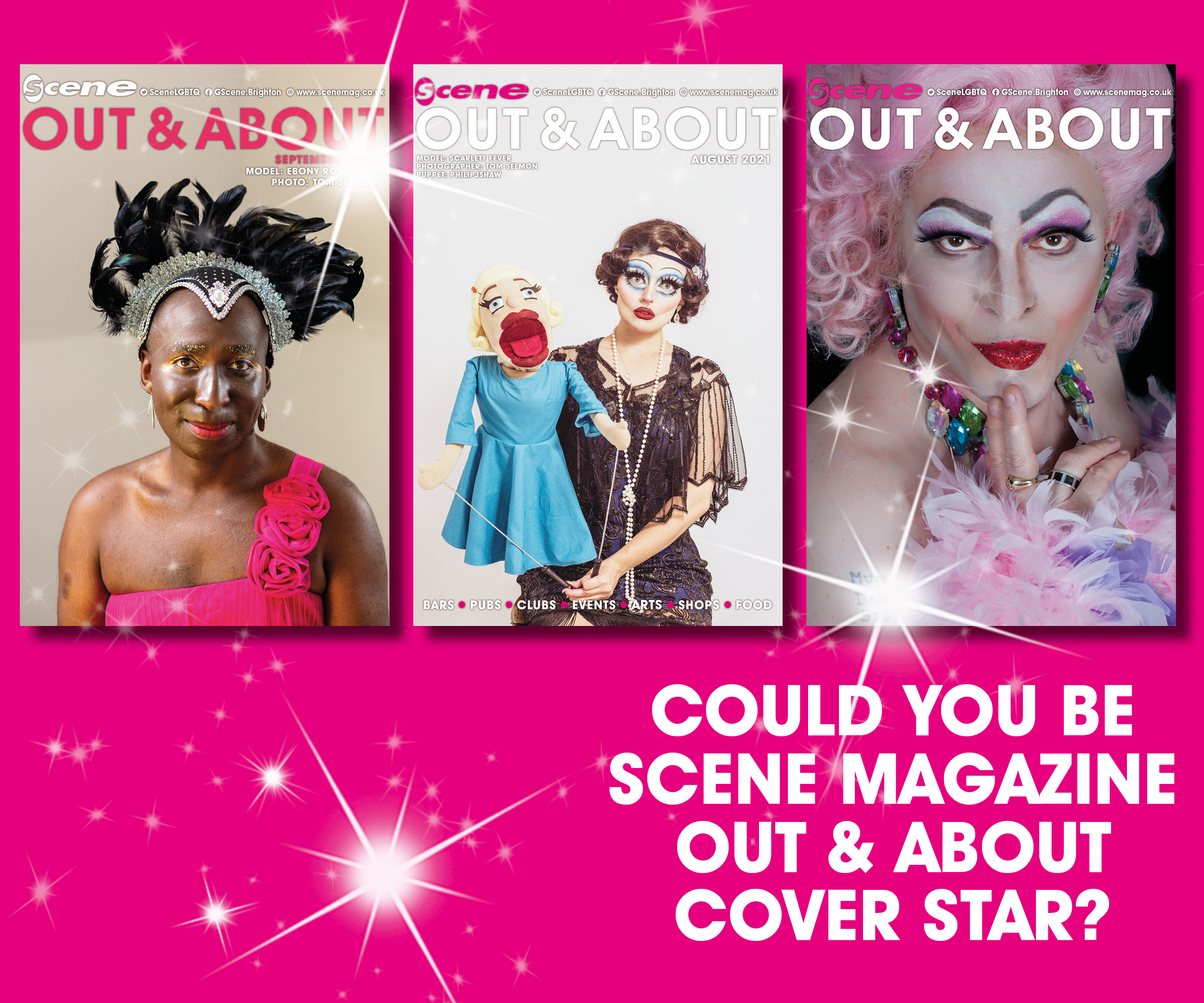 Feature on the cover of Scene magazine – ‘Out & About’