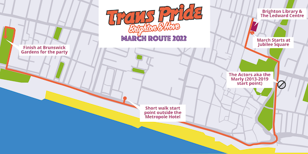 Trans Pride Brighton & Hove protest march to start at Jubilee Square on Saturday, July 16