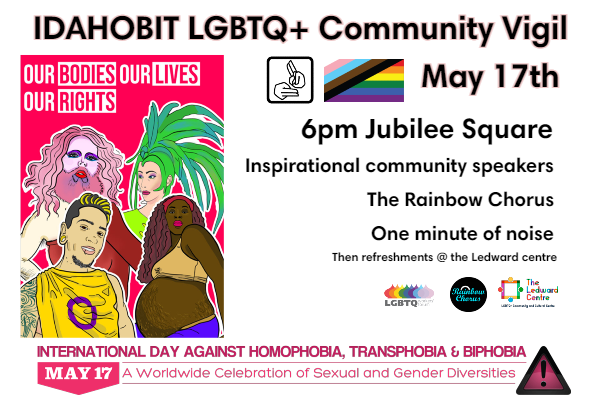Events to mark IDAHOBIT in Brighton & Hove on Tuesday, May 17