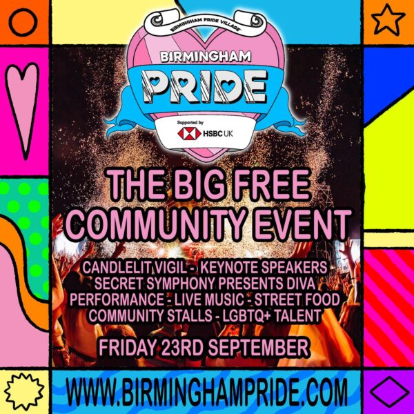 Birmingham Pride Community Event returns on Friday, September 23