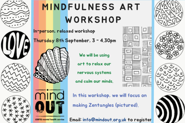 MindOut to hold ‘Mindfulness Art Workshop’ on Thursday, September 8