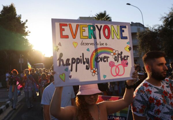 LGBTQ+ Pride marchers in Cyprus come together to seek equal family rights
