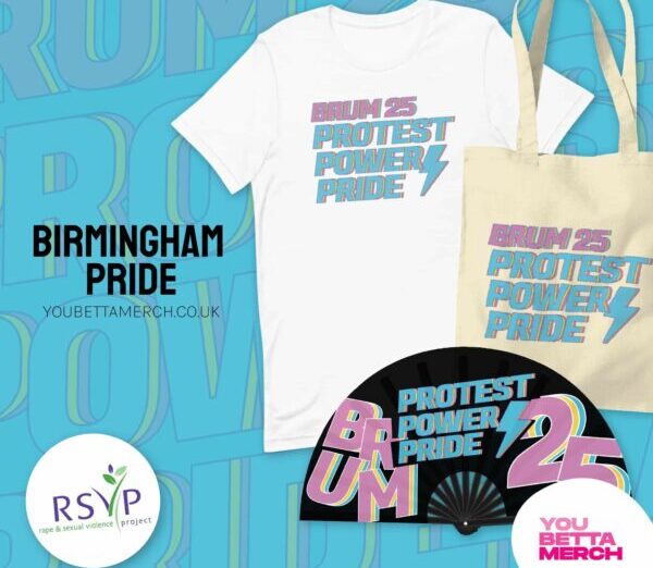 Official Birmingham Pride merch raises money for Rape & Sexual Violence Project West Midlands