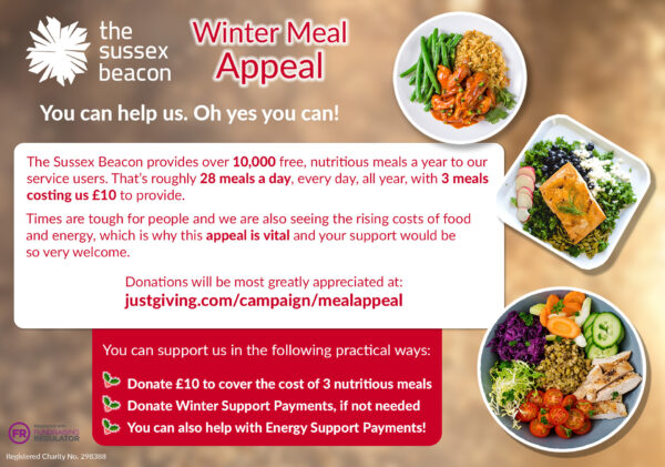 Local HIV charity the Sussex Beacon launches Winter Meal Appeal