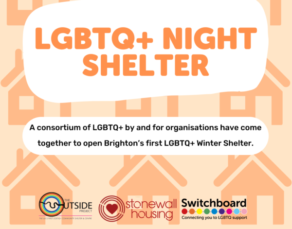 Consortium of LGBTQ+ organisations announce LGBTQ+ Night Shelter pilot in Brighton