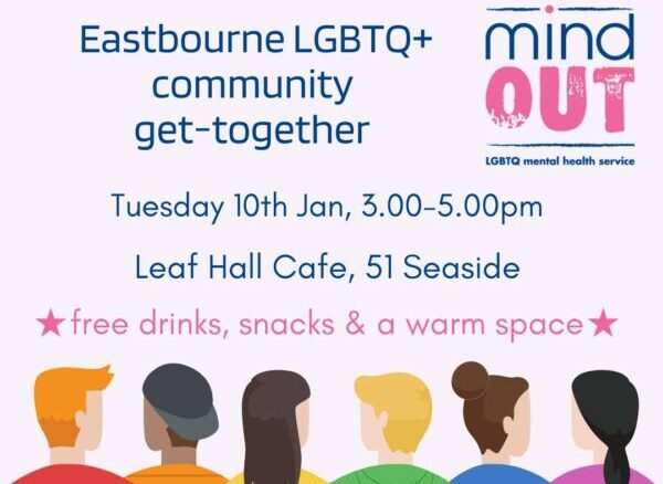 MindOut to host LGBTQ+ get-together in Eastbourne on Tuesday, January 10