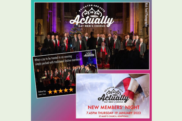 Actually Gay Men’s Chorus: New Members’ Evening at St Mary’s Church on Thursday, January 19