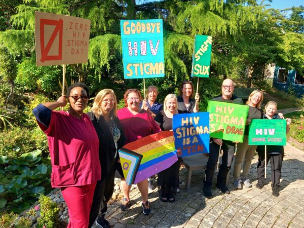 Sussex Beacon service users create placards for #ZeroHIVStigmaDay