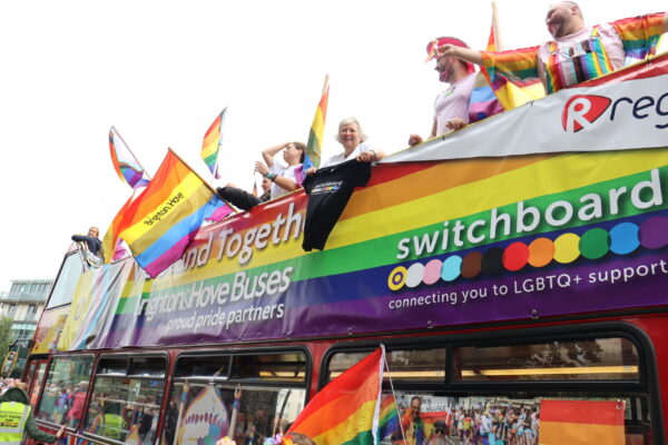 Brighton & Hove Buses returns to Brighton & Hove Pride 2023 in partnership with Switchboard