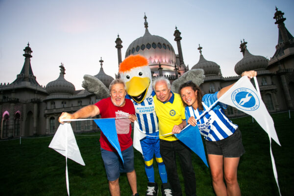 Albion mascot Gully helps dress the city to celebrate football club’s promotion to UEFA Europa League