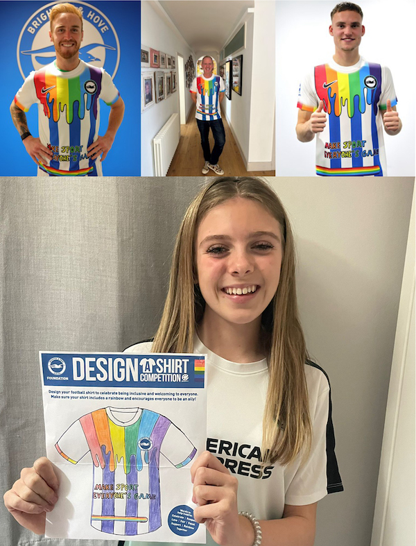 Young Albion fan’s colourful support for Stonewall’s Rainbow Laces campaign