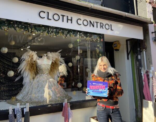 Cloth Control’s ‘Angel of North Laine’ wins Brilliant Brighton’s Winter Wonderland window dressing competition