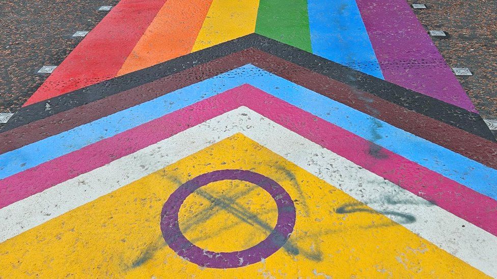 Blackpool’s rainbow zebra crossing vandalised after just one day