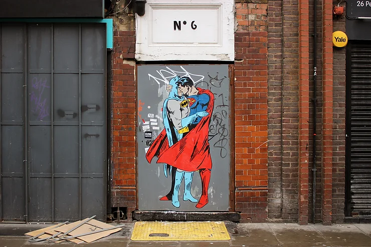 Between the Capes: ‘Superman Kissing Batman’ by pop artist Rich Simmons