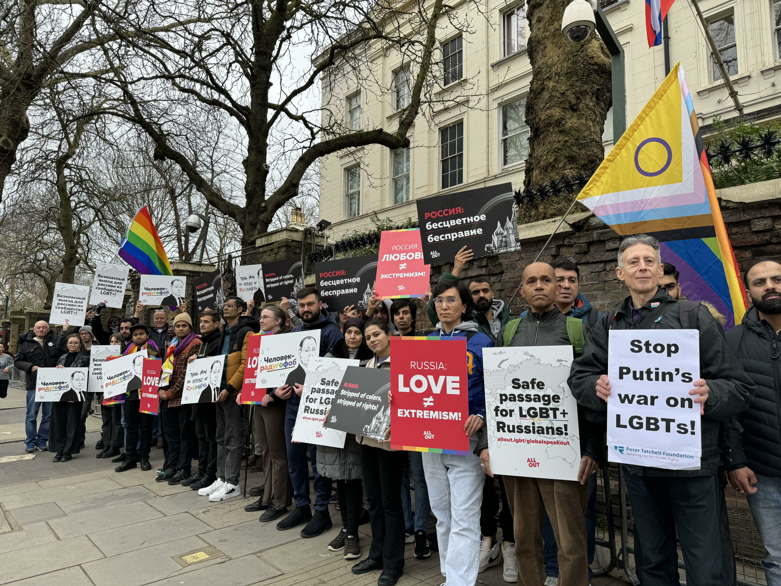 Speak Out: protest at Russian Embassy in London against Putin’s increasing persecution of LGBTQ+ communities